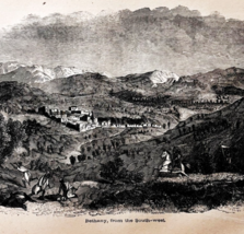 1885 Bethany From The Southwest Wood Engraving Victorian Sunday School F15M - $13.50