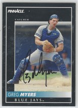 Greg Myers Auto - Signed Autograph 1992 Pinnacle #324 - MLB Toronto Blue Jays - £1.95 GBP