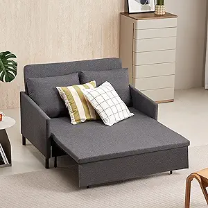 3-In-1 Convertible Sleeper Loveseat Sofa Couch With Pullout Bed And Stor... - $500.99