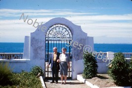 1961 Tourist at Gateway in Cadiz Spain Kodachrome 35mm Slide - £3.15 GBP