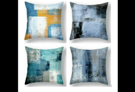 4 Pk Geometric Abstract Throw Pillow Cushion Covers Cases  17&quot; X 17&quot; NEW - £18.95 GBP
