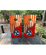 Waterproof Cornhole WRAPS / Tennessee State Flag and Orange USA Flag/ La... - $1,581.79 MXN