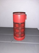 Vintage Aladdin Thermos Red Plaid  Half Pint 8oz - $279.41 MXN