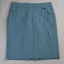 J.CREW 8 Robins Egg Blue 37415 Pencil Pockets Cotton Straight Womens Skirt - £15.62 GBP