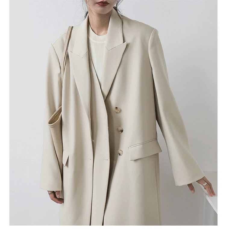 DEAT Fashion &#39;s Trench Coat New Laple Loose Single Breasted Double Placket Long  - £229.15 GBP