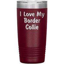 Love My Border Collie v4-20oz Insulated Tumbler - Maroon - £23.98 GBP