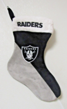 Embroidered NFL Las Vegas Raiders on 18&quot; Black/Gray Basic Christmas Stoc... - £22.74 GBP