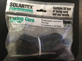 NEW Solartex Weathashield 50 ft Black Outdoor Lacing Cord with Needle - £13.94 GBP