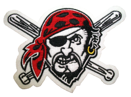 Pittsburgh Pirates Embroidered PATCH~3 7/8" x 2 3/4"~Iron Sew On~MLB~Ships FREE - $4.66