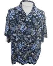Knightsbridge Men Hawaiian camp shirt @X pit to pit 28 aloha luau tropical blue - £13.15 GBP