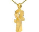 14K Solid Gold Ankh Cross Pendant/Necklace Funeral Cremation Urn for Ashes - £796.22 GBP
