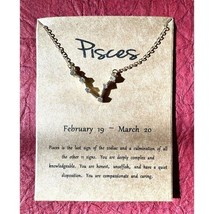 Pisces Zodiac Sign Gold Plated Necklace Constellation Cubic Zirconia - $25.00