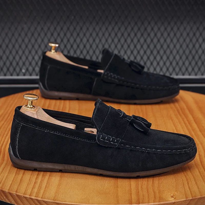 Shoes for Men New Fashion Casual Leather Shoes Outdoor Soft Sole Driving... - $36.92