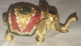 Elephant Jewelry Trinket Collectible Gift Figurine, Hinged and with Rhin... - $26.10