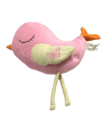 Just Born Plush Triboro Quilt Botanica Pink Bird Toy Matches Bedding Line - £21.14 GBP