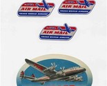 TWA Luggage Sticker &amp; 4 TWA Air Mail Stickers Trans World Airlines  - $23.76