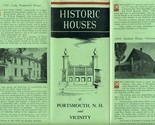 Historic Houses of Portsmouth New Hampshire and Vicinity Brochure 1950&#39;s - $21.75
