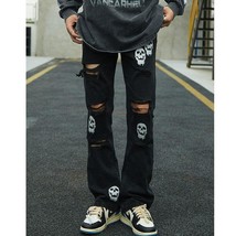 Skull Frayed Flare Trousers - $562.94 MXN