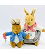 Eden Mrs Peter Rabbit and Peter with Carrot Plush Stuffed Animal Lot of 2 - $23.36