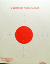 B-40 10 Meter Air Pistol Target, (red) 7&quot; x 8&quot;, on Tagboard (50) - $15.60