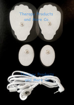 Electrode Lead Wire(4 SNAP Cable)2.5mm + ELECTRODE PADS (2LG+2SM OVAL)fo... - $11.84