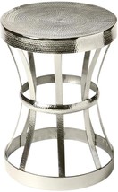 End Table Side Industrial Hammered Distressed Nickle Aluminum - $769.00