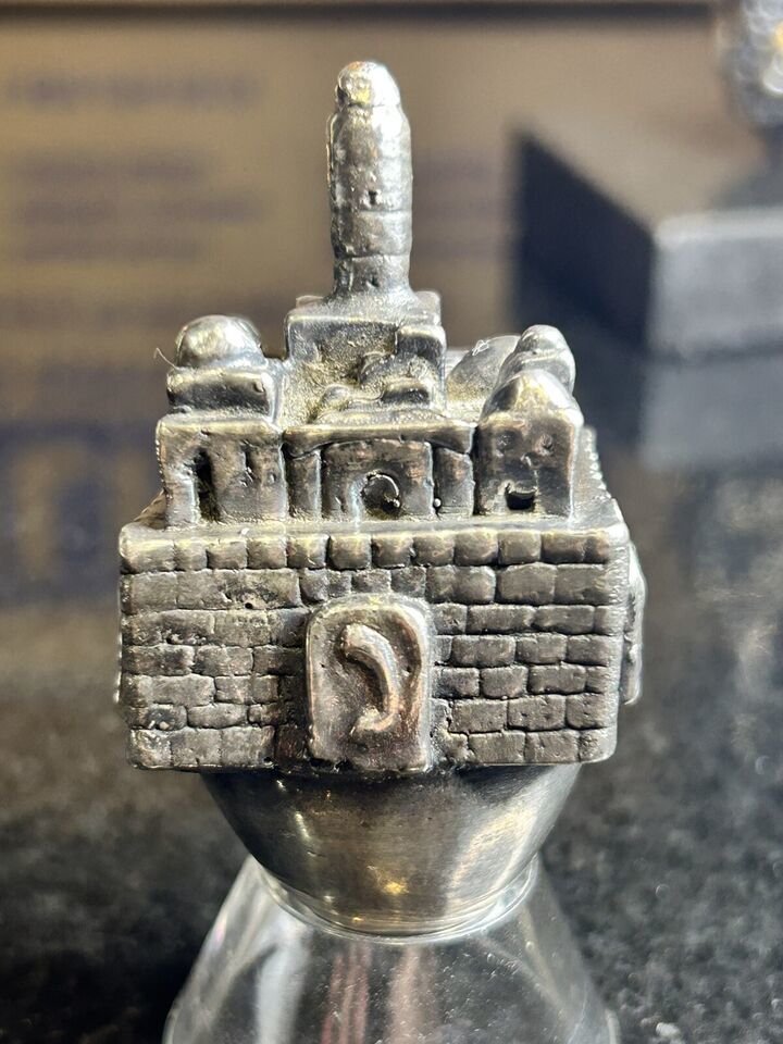 Vintage 925 Sterling Silver Judaica Jewish 3D Jerusalem Wall Dreidel 2&quot; ... - $129.99