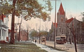 Toronto Ontario Ca~Corner Carlton &amp; Sherbourne STREETS-TROLLEYS~1910s Postcard - £11.84 GBP