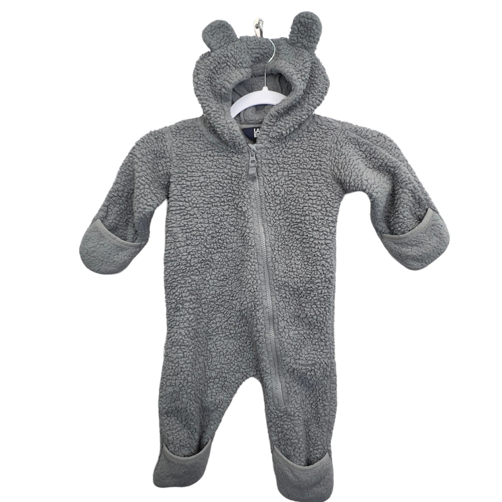 Primary image for Lands' End Infant One Piece Bunting Suit Gray Size 6-12mo. Hooded Bumper 