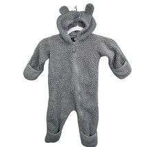 Lands&#39; End Infant One Piece Bunting Suit Gray Size 6-12mo. Hooded Bumper  - £14.12 GBP