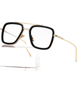 Tony Stark Sunglasses Vintage Square Metal Frame Eyeglasses for Men Wome... - $19.70 CAD
