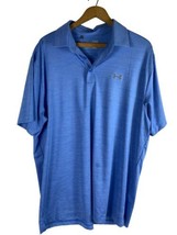 Under Armour XL Polo Shirt Mens Crystal Lake Blue Knit Loose Fit Short S... - $37.22