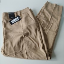 Ladies EX M&amp;S Camel Slim Ankle Grazer Straight Trousers Size 20 Long - $28.63