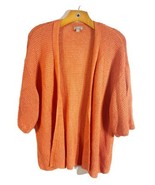 J Jill Women&#39;s Orange 3/4 Sleeves Front Open Knit Wrap Cardigan Size Small - £13.50 GBP