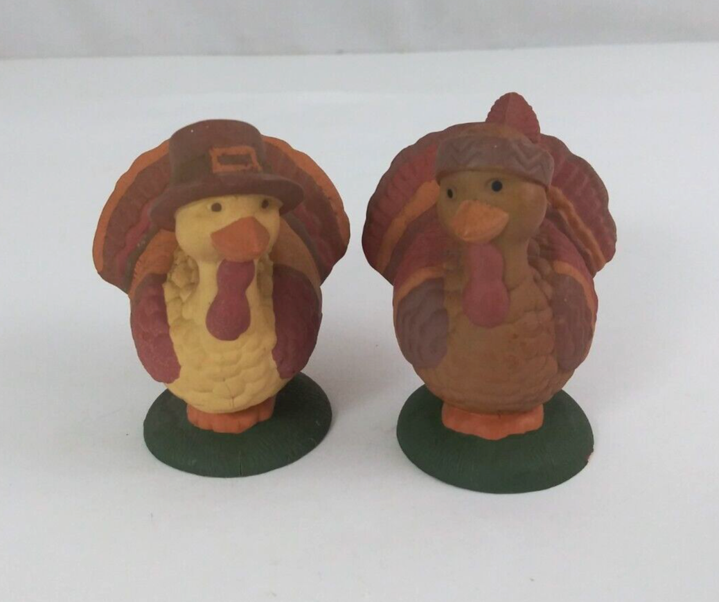 Vintage Avon Pilgrim Turkey Twosome 2.75&quot; Salt &amp; Pepper Shakers - $7.75