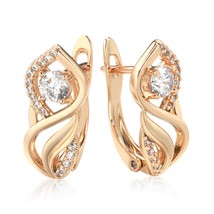 Hot 585 Rose Gold Color Dangle Earrings Fashion Natural Zircon Vintage Crystal E - £9.80 GBP