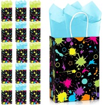 16 Pieces Glow Party Gift Bags With Tissue Paper Glow Party Gift Treat B... - £18.75 GBP