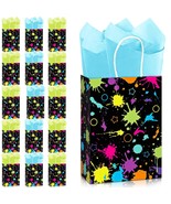 16 Pieces Glow Party Gift Bags With Tissue Paper Glow Party Gift Treat B... - £18.87 GBP