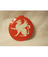 Vintage Red Tab Back Button: White Griffin on Red - £13.68 GBP