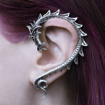 Alchemy Gothic Jormungand Earwrap Dragon Ouroboros Rune Single Left Earring E436 - $27.95