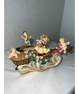 Violin Music Box Rotating Cherubs Angels  Berkley Design Plays Laras The... - $20.99
