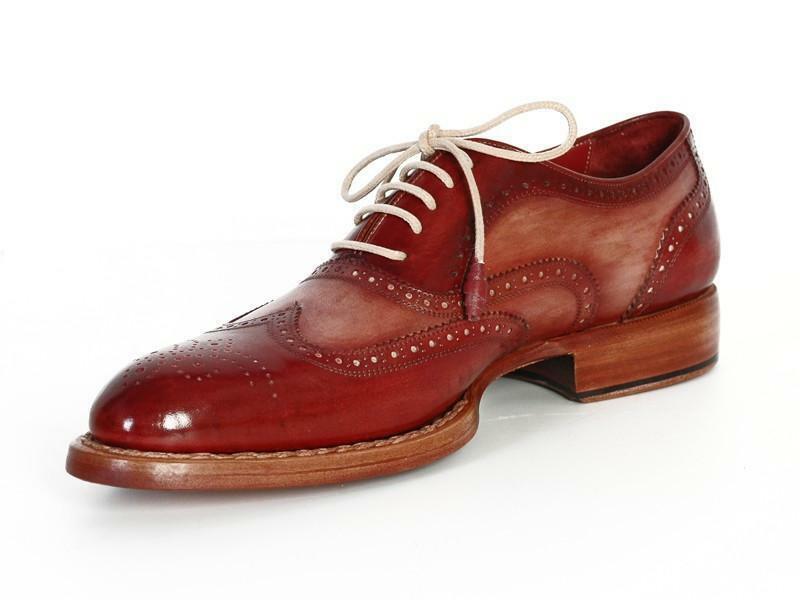 Men's Hand Made Brown Brogues Toe Wing Tip Oxford Genuine Leather Shoes US 7-16