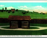 Interior Cabin Fort Necessity Uniontown Pennsylvania PA UNP WB Postcard D14 - $2.63