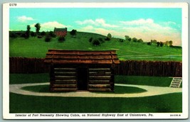 Interior Cabin Fort Necessity Uniontown Pennsylvania PA UNP WB Postcard D14 - £2.09 GBP