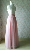 Pink Long Tulle Skirt Outfit Bridesmaid Custom Plus Size Tulle Skirt image 5