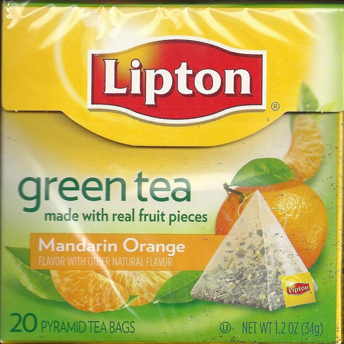 Lipton Green Tea, Mandarin Orange, Premium Pyramid Tea Bag, 20 Count Box (pack o - £12.62 GBP