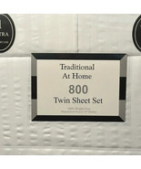 Traditional At Home 4pc Twin Sheet Set White as Snow Stripes embossed - $44.55