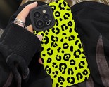 Hion fluorescent yellow leopard print phone case for iphone 14 11 12 13 pro xs max thumb155 crop