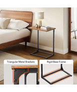 Modern C-Shaped Side Table, 27&quot; Height with Metal Frame and Wood Top - €39,24 EUR+