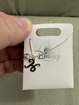 Disney Parks Mickey Mouse Faux Gem Initial Letter H Silver Color Necklace NEW image 3